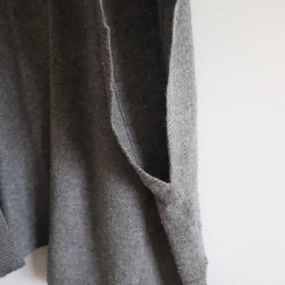 Halogen Womens Grey One Size Ruana 100% Cashmere Open Front Kimono Knit Cardigan - Picture 6 of 11